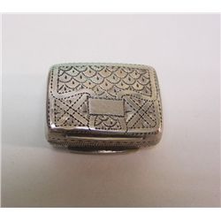 Sterling Silver Vinaigrette, Birmingham, England, 1834