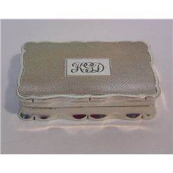 Sterling Silver Snuff Box, Joseph Gloster, 1964.