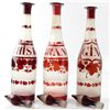 Image 5 : Silver Plated 3 Ruby Glass Bottles Tantalus, Circa 1880