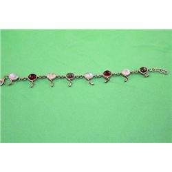 #11STERLING SILVER GEMSTONE BRACELET