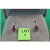 Image 2 : #16 10K GOLD RUBY 1.75CT AND WHITE SAPPHIRE EARRIN