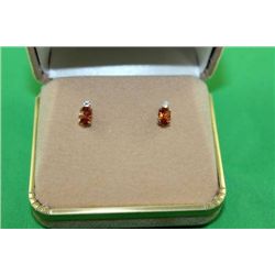 #24 10K WHITE GOLD TOPAZ & MOONSTONE EARRINGS