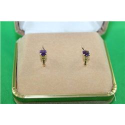 #30 10K GOLD AMETHYST EARRINGS
