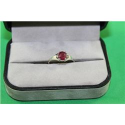 #31 18K WHITE GOLD RUBY  0.55CT AND DIAMOND