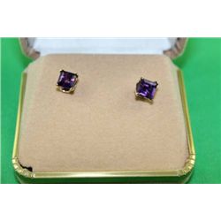 #34 14K GOLD AMETHYST EARRINGS