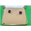 Image 1 : #34 14K GOLD AMETHYST EARRINGS