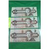Image 1 : #8 1986 CANADIAN $2 BILLS X3