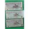 Image 2 : #8 1986 CANADIAN $2 BILLS X3