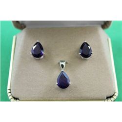 #47 STERLING SILVER AMETHYST EARRING & PENDANT