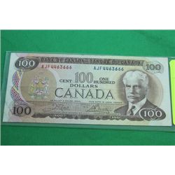 #42 1975 $100 CANADA BILL