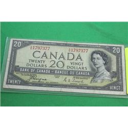 #44 1954  DEVILS FACE  $20 CANADA BILL