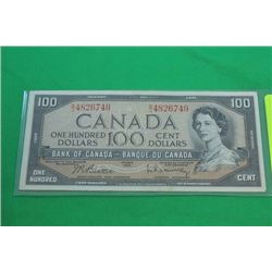 #54 1954 CANADIAN $100 BILL