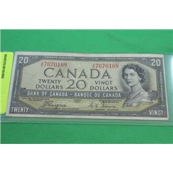 #56 1954  DEVIL'S FACE  CANADIAN $20 BILL