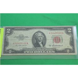 #57 1953 U.S. $2 "RED SEAL" BILL