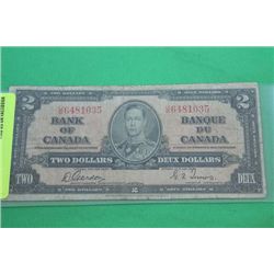 1937 BANK OF CANADA KING GEORGE $2 BILL