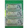 Image 1 : SHEET OF 3 1973 CANADIAN $1 BILLS UNCIRCULATED