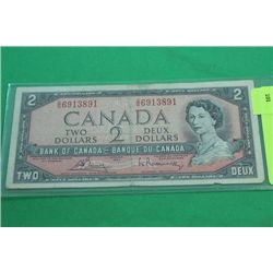 #58 1954 CANADIAN $2 BILL