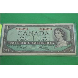 #59 1954 CANADIAN $1 BILL