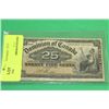 Image 1 : #146 DOMINION OF CANADA 25 CENT SHIN PLASTER