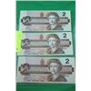 Image 1 : #149 1986 CANADA $2 BILL UNCIRCULATED X3