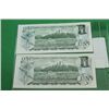 Image 2 : #159 1973 CANADA $1 BILLS IN SEQUENCE, UNCIRC.
