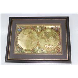 Framed World Map Wall Art