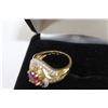 Image 2 : 14k Gold Ring with Pink Stone