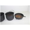 Image 5 : 4 Antique Cast Iron Pots and Skillets