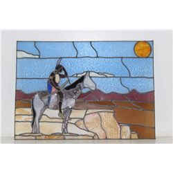 Stained Glass Indian Looking to the Sun