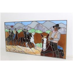 Stained Glass 5 Cowboys on the Range