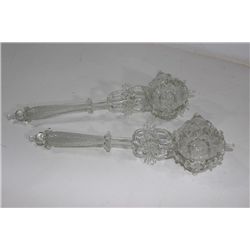 2  Hand Blown  Glass  Scepters