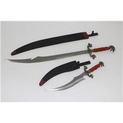 2 Decorative Dragon Handle Swords