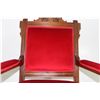 Image 5 : Antique Queen Ann Style Red Velvet Chair