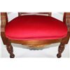 Image 6 : Antique Queen Ann Style Red Velvet Chair