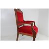 Image 7 : Antique Queen Ann Style Red Velvet Chair
