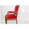 Image 8 : Antique Queen Ann Style Red Velvet Chair