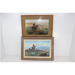 2 Framed Charles M Russell Print Wagon Boss