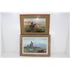 Image 1 : 2 Framed Charles M Russell Print Wagon Boss
