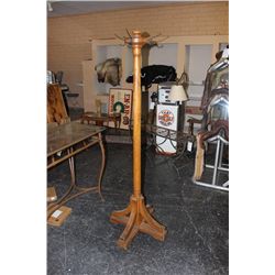 Antique Speak Easy Wood Coat Rack on Wheels