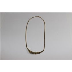 10K Gold Necklace with Yellow Stones