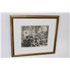 Image 1 : Framed Rembrandt Etching Christ Driving The