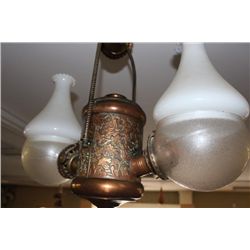 Antique Hanging Light w/Milk Glass