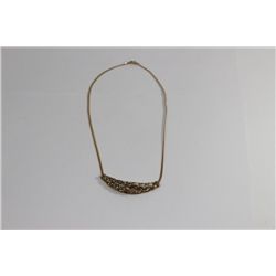 10K Gold Necklace With Clear Stones