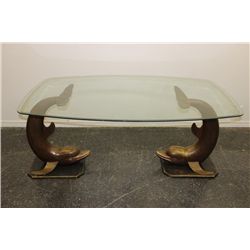 Brass Dolphin Base Table