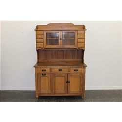 Antique Wood Kitchen Display Case