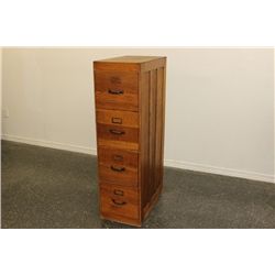 Antique 4 Droor Oak Filling Cabinet