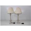 Image 1 : Pair Cream Twisted Base Lamps