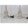 Image 3 : Pair Cream Twisted Base Lamps