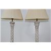 Image 4 : Pair Cream Twisted Base Lamps