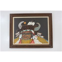 Framed Original Red Star Painting